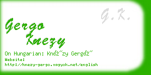 gergo knezy business card